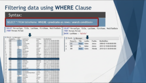 SELECT and WHERE Clauses